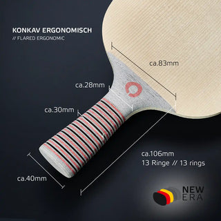 New Era Tischtennisschläger mit Spezialgriff konkav-ergonomisch von SOULSPIN