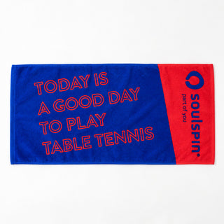 Lustiges Tischtennis Handtuch von Soulspin mit Spruch perfekte Geschenkidee für Tischtennisspieler